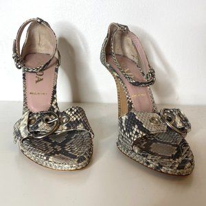 Prada Snakeskin Buckle Heels